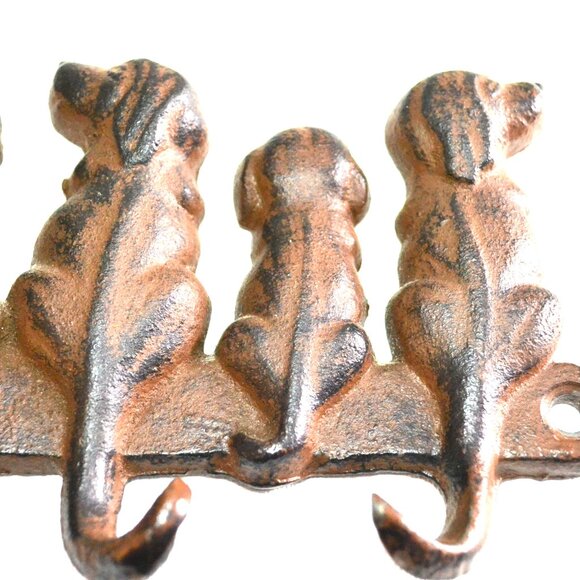Cast Iron Dog Leash Keys Holder Wall Decor - Picture 2 of 5